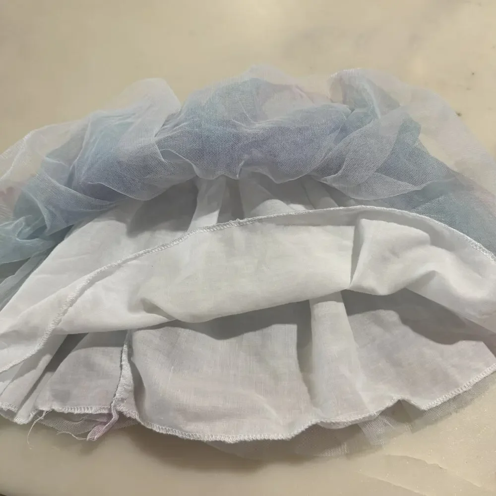 Sparkle Sisters Tulle Tutu Skirt Girls 4T Pink Purple Blue Mermaid Elastic Waist